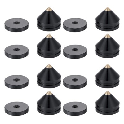 8 Set Speaker Stand Feet Foot Pad Aluminium Alloy Metal Spikes Cone Floor6964