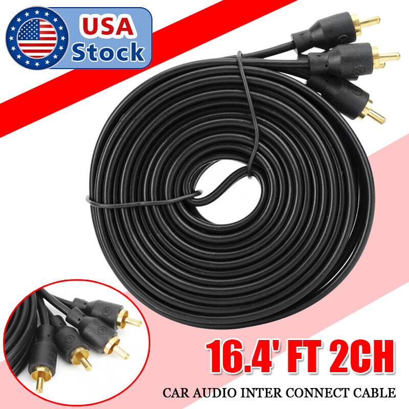 16.4' FT RCA Cable Audiopipe Stereo Interconnect Car Audio H