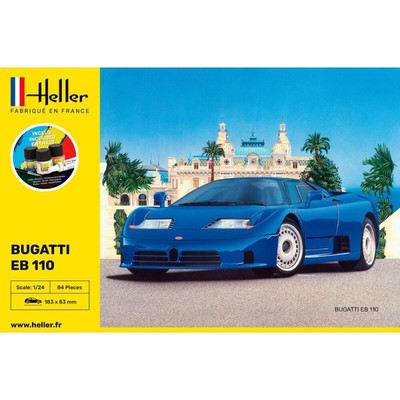 HELLER 56738 MAQUETTE VOITURE STARTER KIT BUGATTI EB 110 1/24