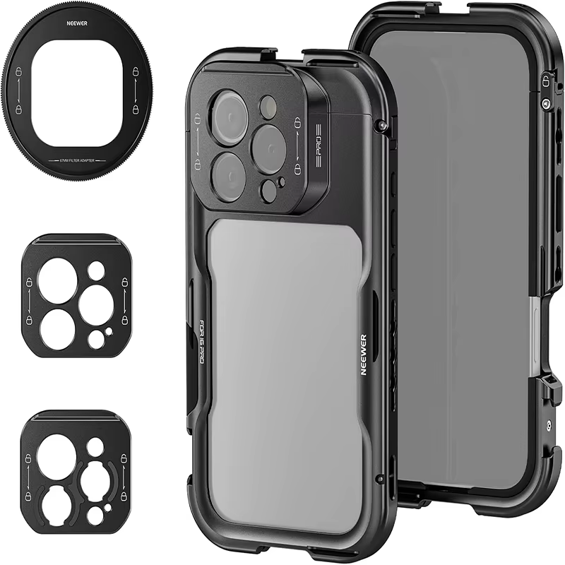 NEEWER 16 Pro Cage, Quick Release Video Rig Phone Stabilizer Compatible with iPh
