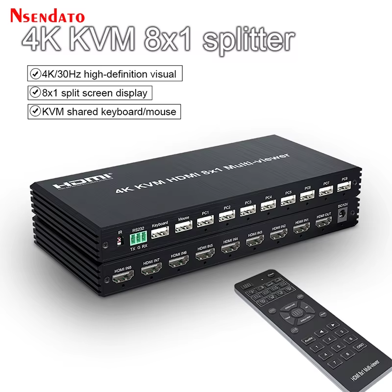 4K HDMI KVM Multi viewer 8x1 HDMI Screen Seamless MultiViewer Switch Splitter 8