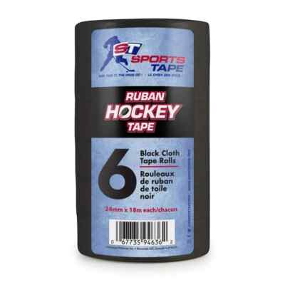 SportsTape Ruban Hockey Tape Multipack, 6 Rolls Black 24mm X 18m Each Sealed