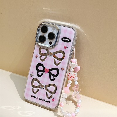 Nice Phone Charm Glitter Mirror Design Case For iPhone 16 15 14 13 Pro Max Cover