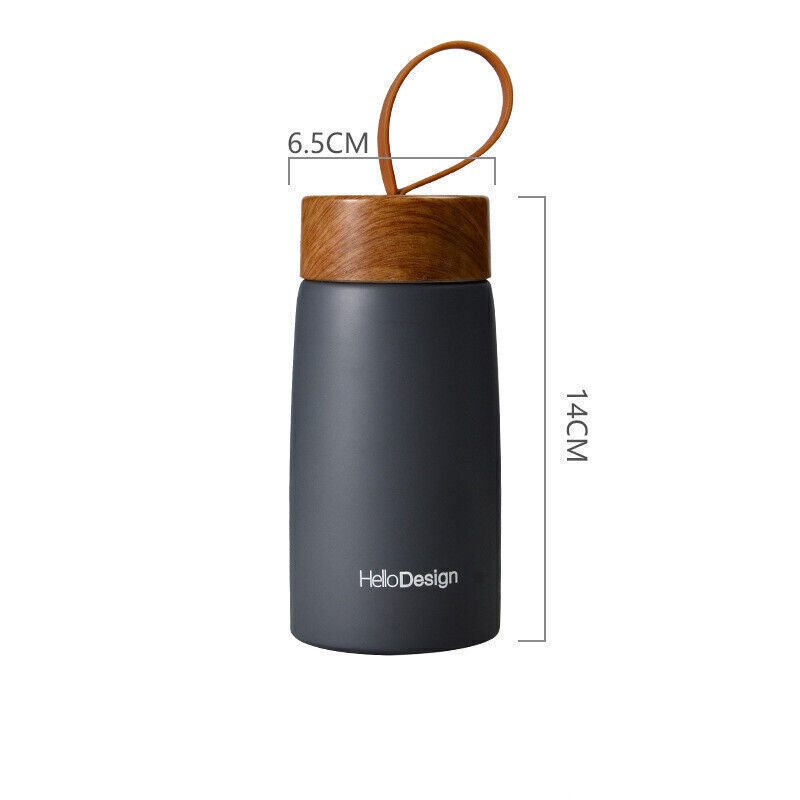 Portable Wood Grain Insulation Bottle 304 Stainless Steel Vacuum Flask Water Cup
