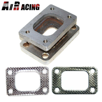 T2 to T3 4-Bolt Stainless Steel Turbo Charger Flange Conversion Adapter &Gasket