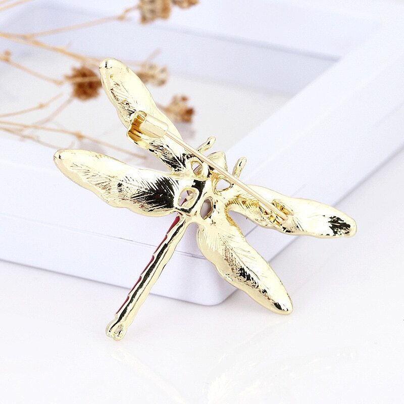 Crystal Vintage Dragonfly Brooch Insect Brooches for Women Pins Jewelry
