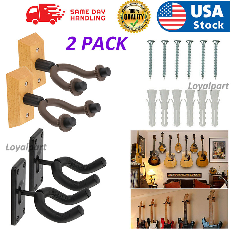 2PCS Guitar Hangers Hook Adjustable Instrument Display Holder Wall Mount Rack US