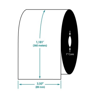 3.50'' x 1181' TDW101 Resin Enhanced Wax Barcode Ribbon for Datamax Printers (24