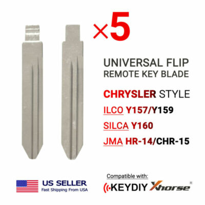 5x Flip Remote Key Blades Xhorse and Keydiy Remotes Chrysler Type Y157/Y159 Y160