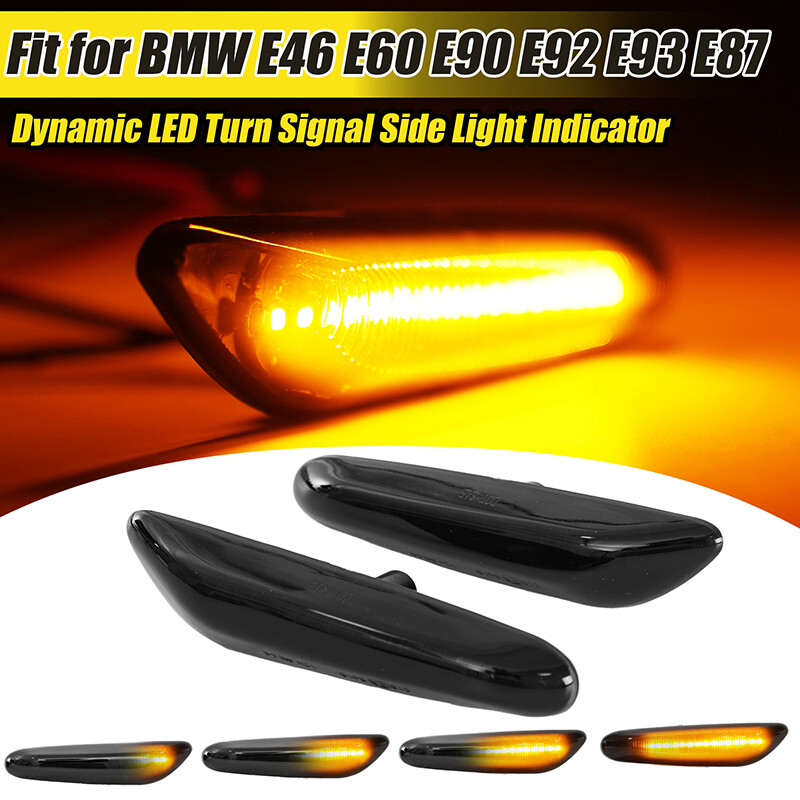 Dynamic Smoked LED Side Marker Turn Signal Light For BMW E90 E83 E92 E82 E46 E60