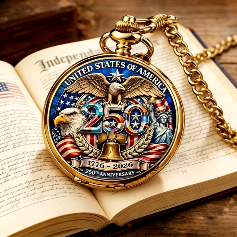 1776-2026 250Th Anniversary Commemorative Pocket Watch Retro American Style