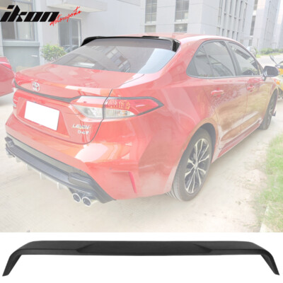 Fits 20-24 Toyota Corolla Sedan Rear Roof Spoiler Wing IKON Style Matte Black