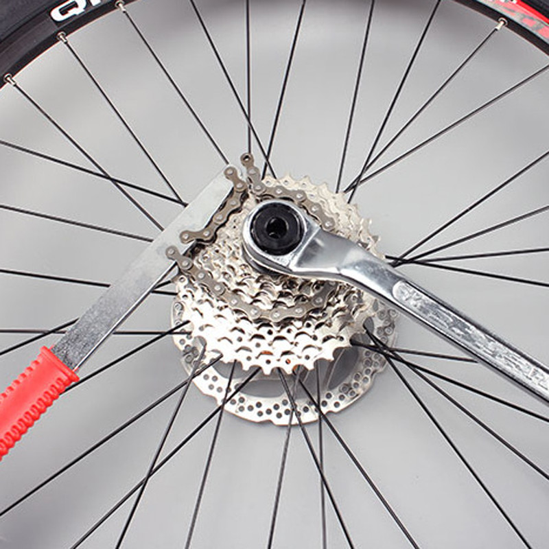 Tool Bike Bicycle Cassette Flywheel Freewheel Lockring Remover Tool Silver-.