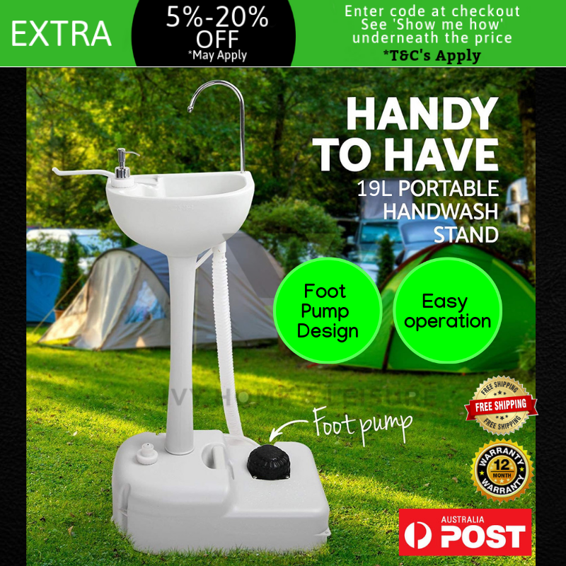 Portable Hand Wash Basin Travel Camping Travel Stand Sink Faucet