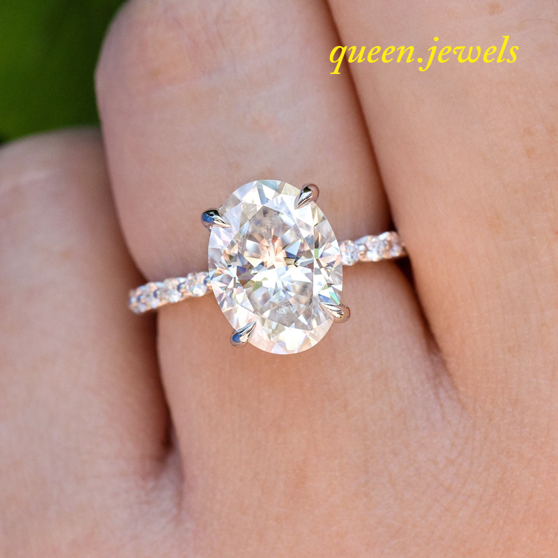 2.54CT Lab-Created Oval Cut Diamond Hidden Halo Wedding Ring 14K White Gold Over - Picture 1 of 7