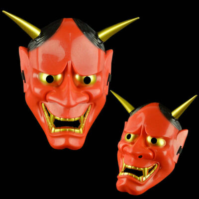 Evil Hannya Oni Noh Japan Monster Kabuki Samurai Scary Face Mask Halloween Props