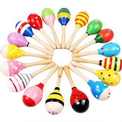 kids baby gift musical hammer toy wooden maraca rattles shaker