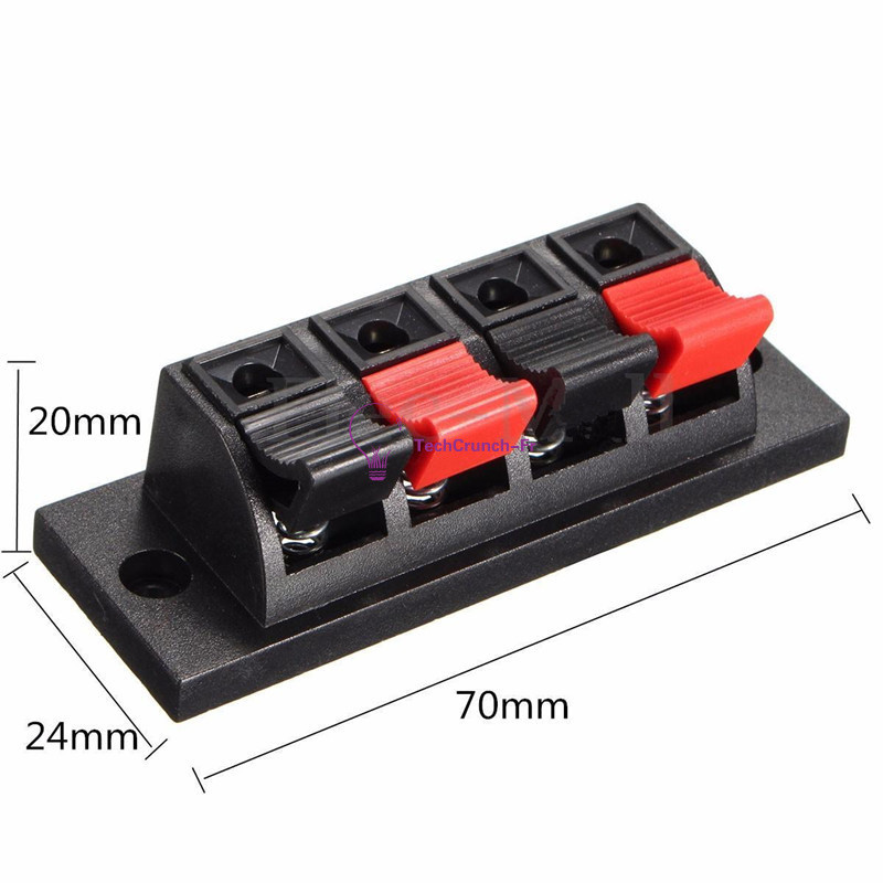 New 4 Way Push Release Connector Plate Stereo Speaker Terminal Strip Block