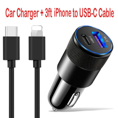 30W Fast Charge USB Type-C Car Charger Adapter For iPhone 16 15 14 13 12 Pro Max
