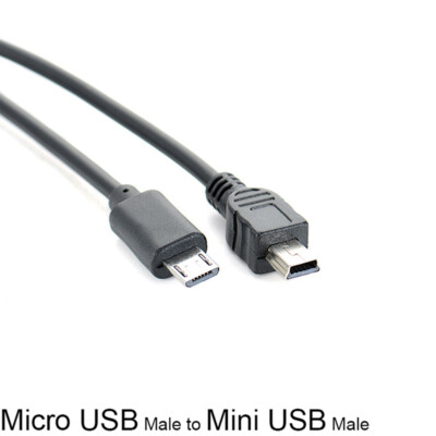 Micro USB Male To Mini USB Male Data Adapter Converter Cable Cord .~bz