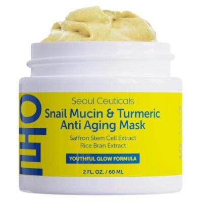 Snail Mucin & Turmeric Anti Aging Mask Skincare Face Mask Korean Skin Repair