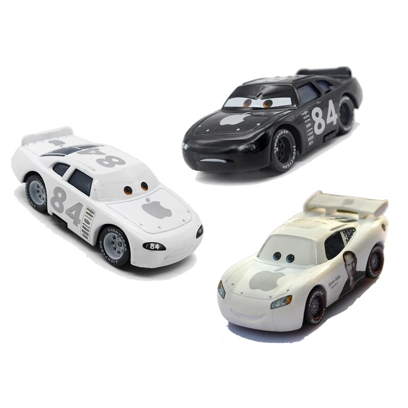 Disney Pixar Cars No.84 White Apple Car 1:55 Metal Diecast Toys