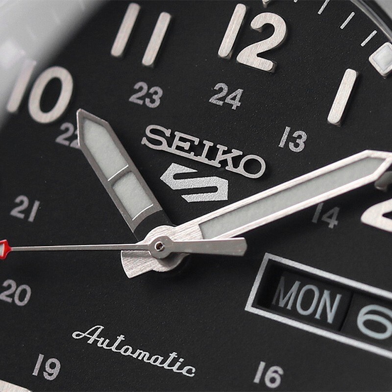 Pre-owned Seiko 5 Sport Sbsa197 Black Dial Automatic Mechanical Stainless Steel Men Watch