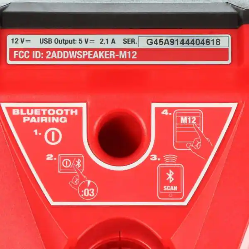 Milwaukee 12 Volt Lithium Ion Cordless Bluetooth Wireless Speaker Tool Only