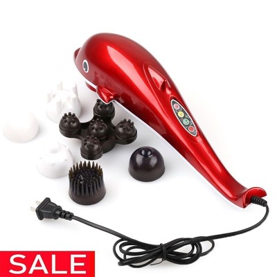 Body Massage Electric Dolphin Back Hammer Vibration Infrared Stick Roller ABS