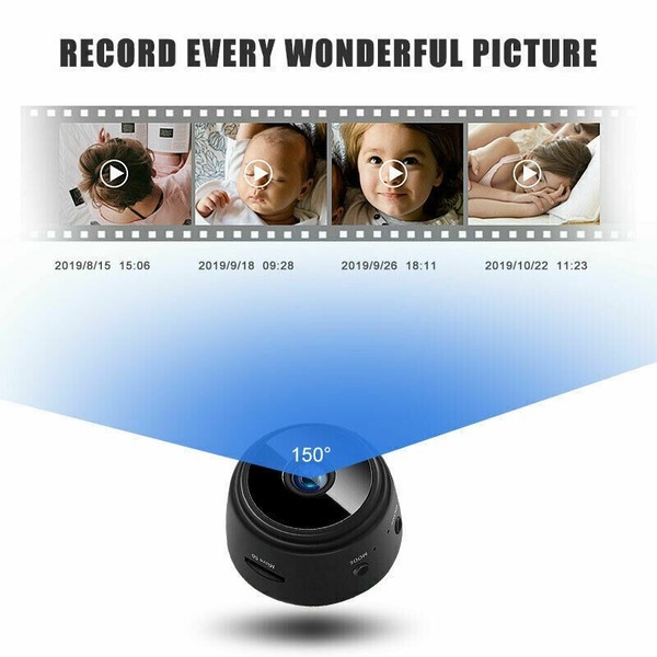 Camera capturing precious moments, 150-degree wide-angle lens.