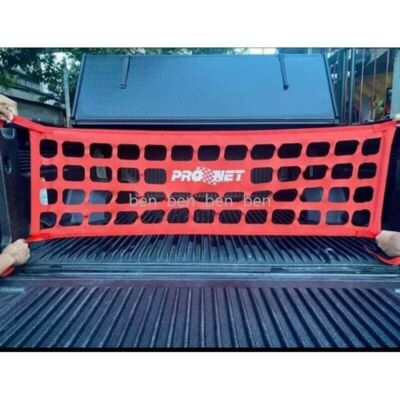 Red ProNet MID Size Pickup Truck Tailgate Net for Toyota NISSAN GMC Dodge etc.