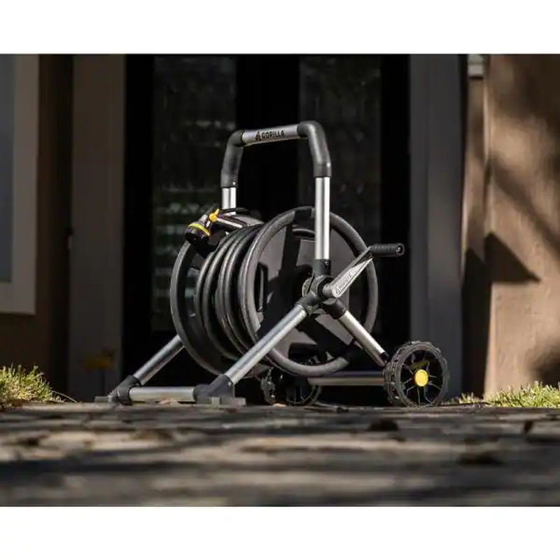 Gorilla 175ft Aluminum Zero Rust Mobile Leader Hose Reel High Strength Materials