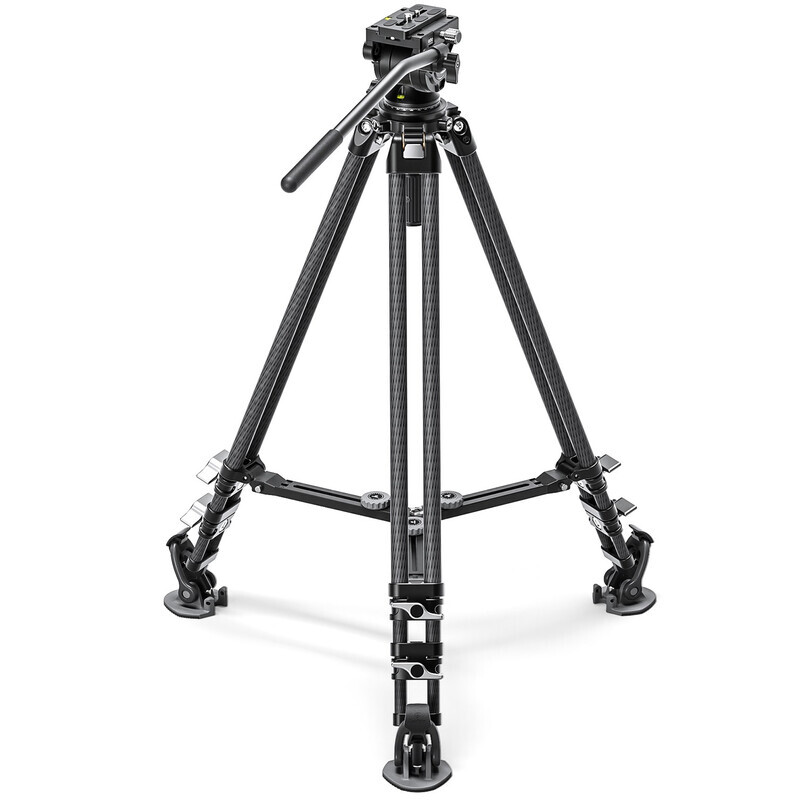 LEOFOTO LVC-193C Carbon Fiber Video Tripod + BV-10 Fluid Video Head