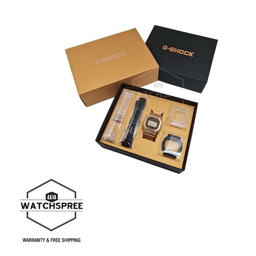 Pre-owned G-shock Casio  Dwe-5600 Lineup Carbon Core Guard Gold Resin Watch Dwe5600hg-1d