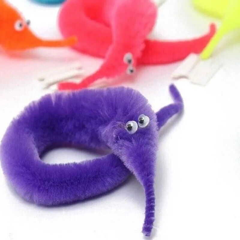 Magic Twisty Worm Wiggly Twisty Fuzzy Worms on a String Magic Worm Toys