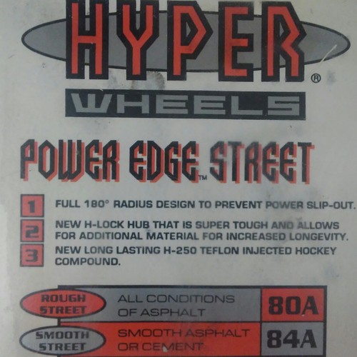 Vintage 76mm 80A Street Hyper Power Edge Roller Hockey Wheels New 1993