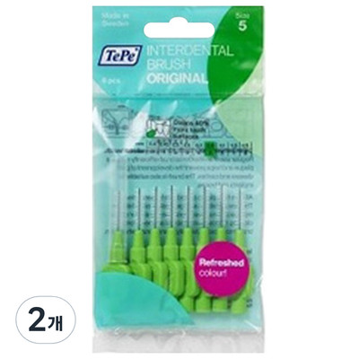 Tepe i-shaped interdental brush original 0.8mm green 8ea *2packs