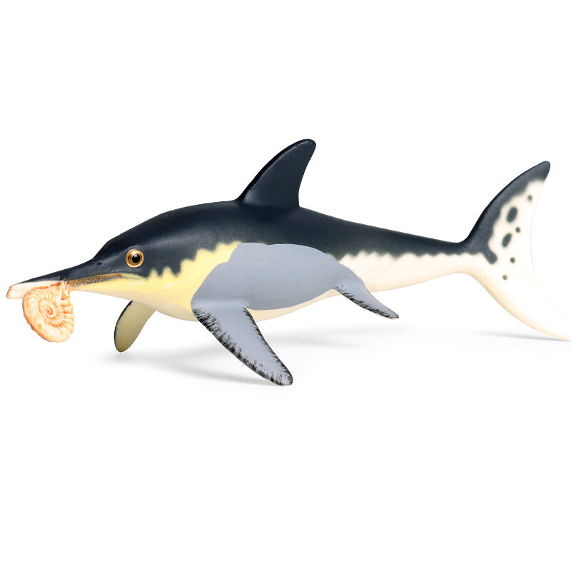 Simulated Marine Animals Ichthyosaurus Biting On Ammonite Toy Models