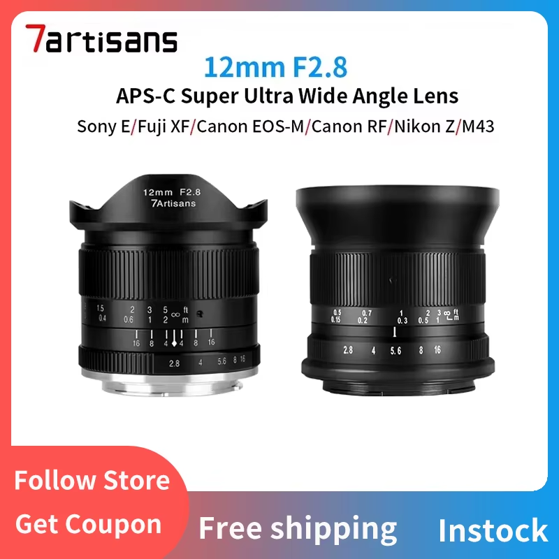 7artisans 12mm F2.8 Mark II APS-C Super Ultra Wide Angle Lens For Canon EOS-M Ca