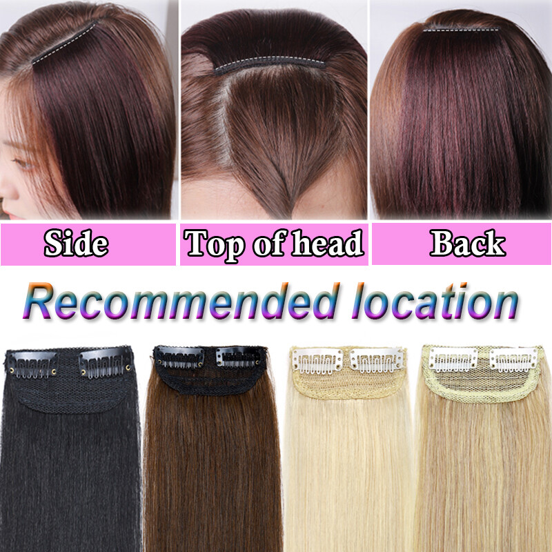 4"-12" Short Hair Pad Clip In Real Remy Human Hair Extensions One Piece Thick 6"