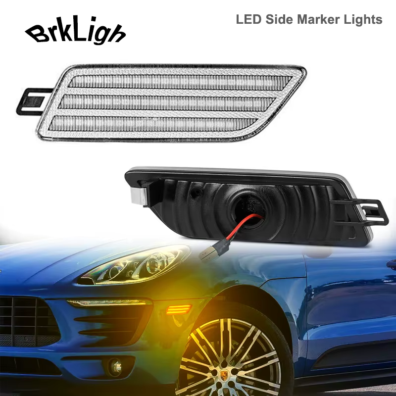 2Pcs For Porsche Macan 95B GTS 2014-2021 Dynamic LED Side Marker Lights Turn Sig