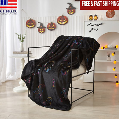 Cozy Soft Plush Throw Blanket Halloween Unisex Festive Decor 50''x60'' Polyester