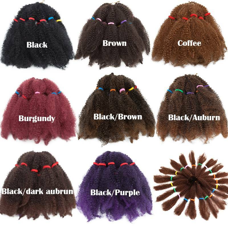 Afro Kinky Bulk Hair Extension Curly Twist Crochet Braids 100% Natural as Human