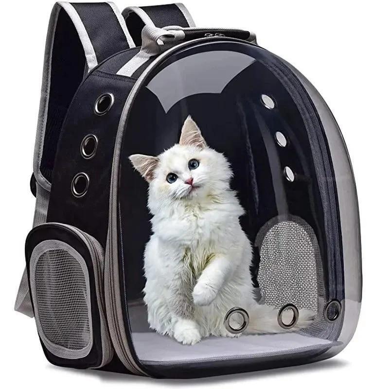 Cat Pet Carrier Backpack Transparent Capsule Bubble Breathable Zipper Closure