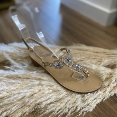 

Женские сандалии-стринги Jewel GAI MATTIOLO Love To Love MA1 Gold E2023, Золотой