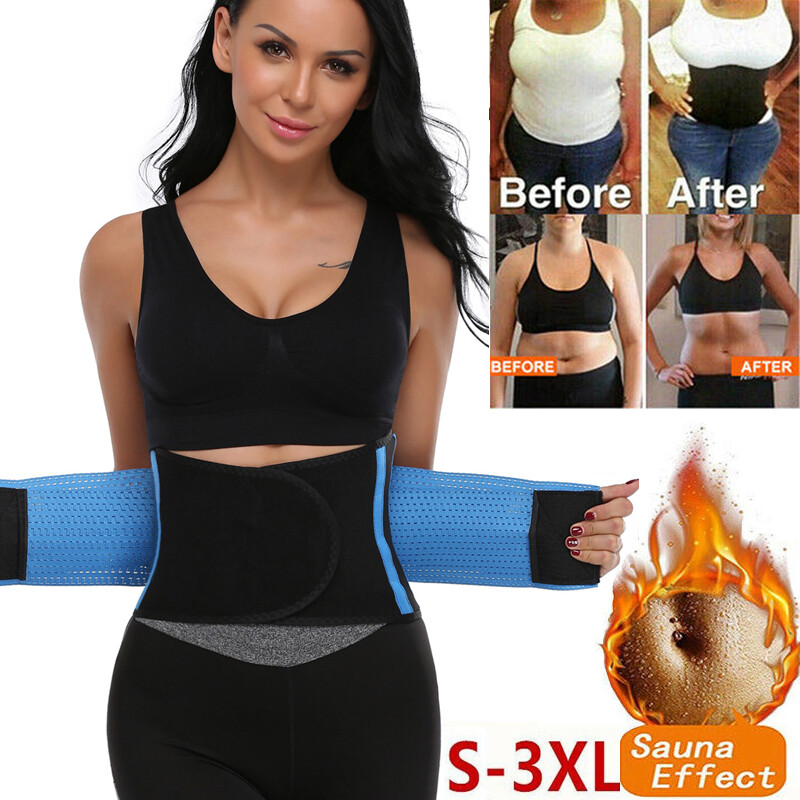 Women Waist Trainer Trimmer Body Shaper Waist Support Sauna Sweat Belt Wrap Band