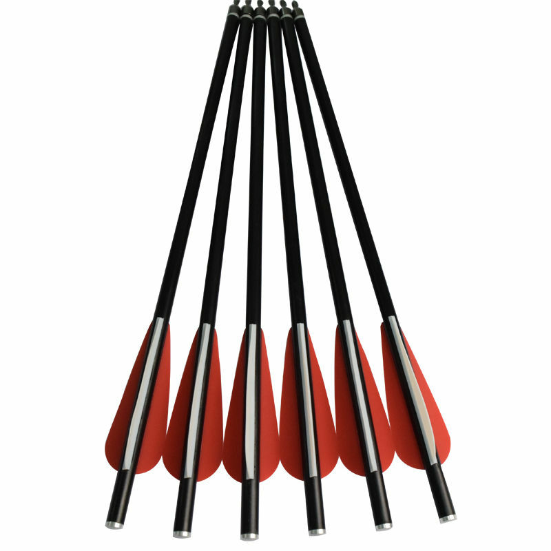 12pcs Crossbow Bolts Fiberglass Arrows Flat Nock for Archery Outdoor Hunting NEW