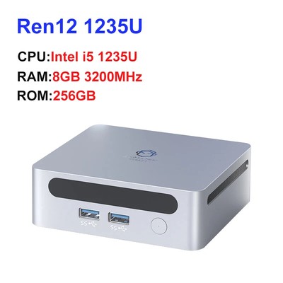 Ren12 1235U Mini PC Intel 12th i5 1235U 10 cores lris Xe Graphics (Up to 1.2G)