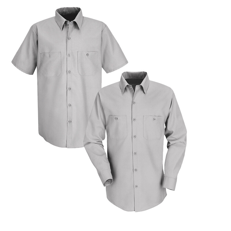 Red Kap Work Shirt Solid Color 2 Pocket Men's Industrial Uniform Long Sleeve