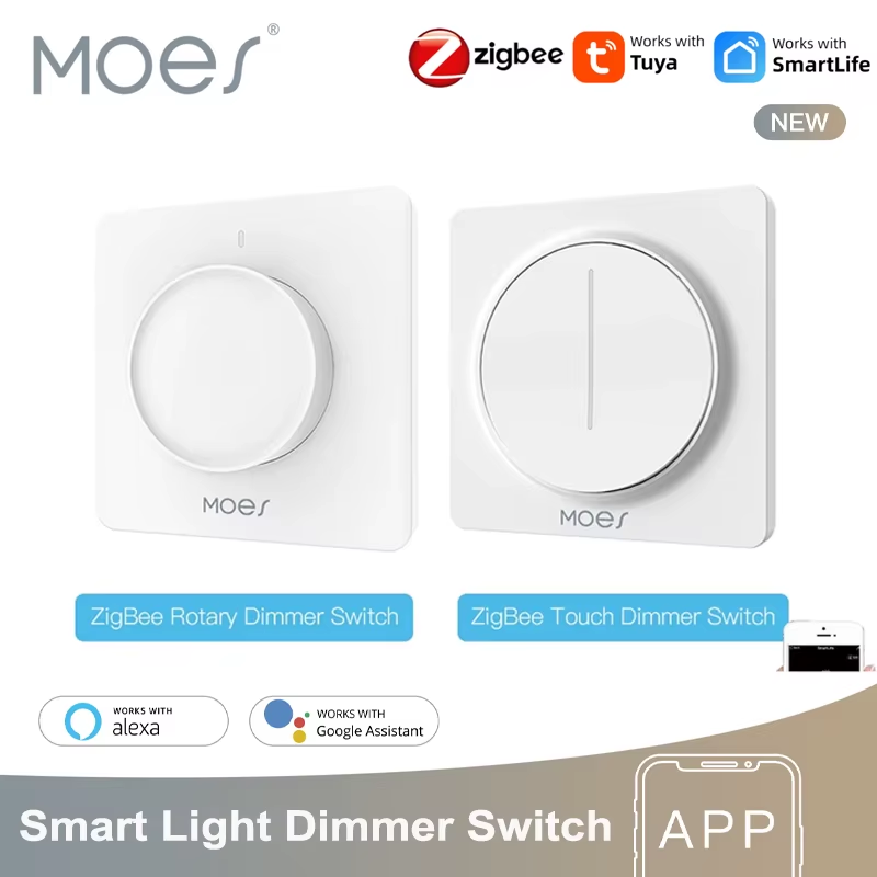 WiFI/ZigBee Smart Rotary/Touch Light Dimmer Switch Smart Life/Tuya APP Remote Co
